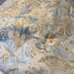 2- Croscill King Size Napoleon Nicolette Blue/Gold/Tan Damask Pillow Shams